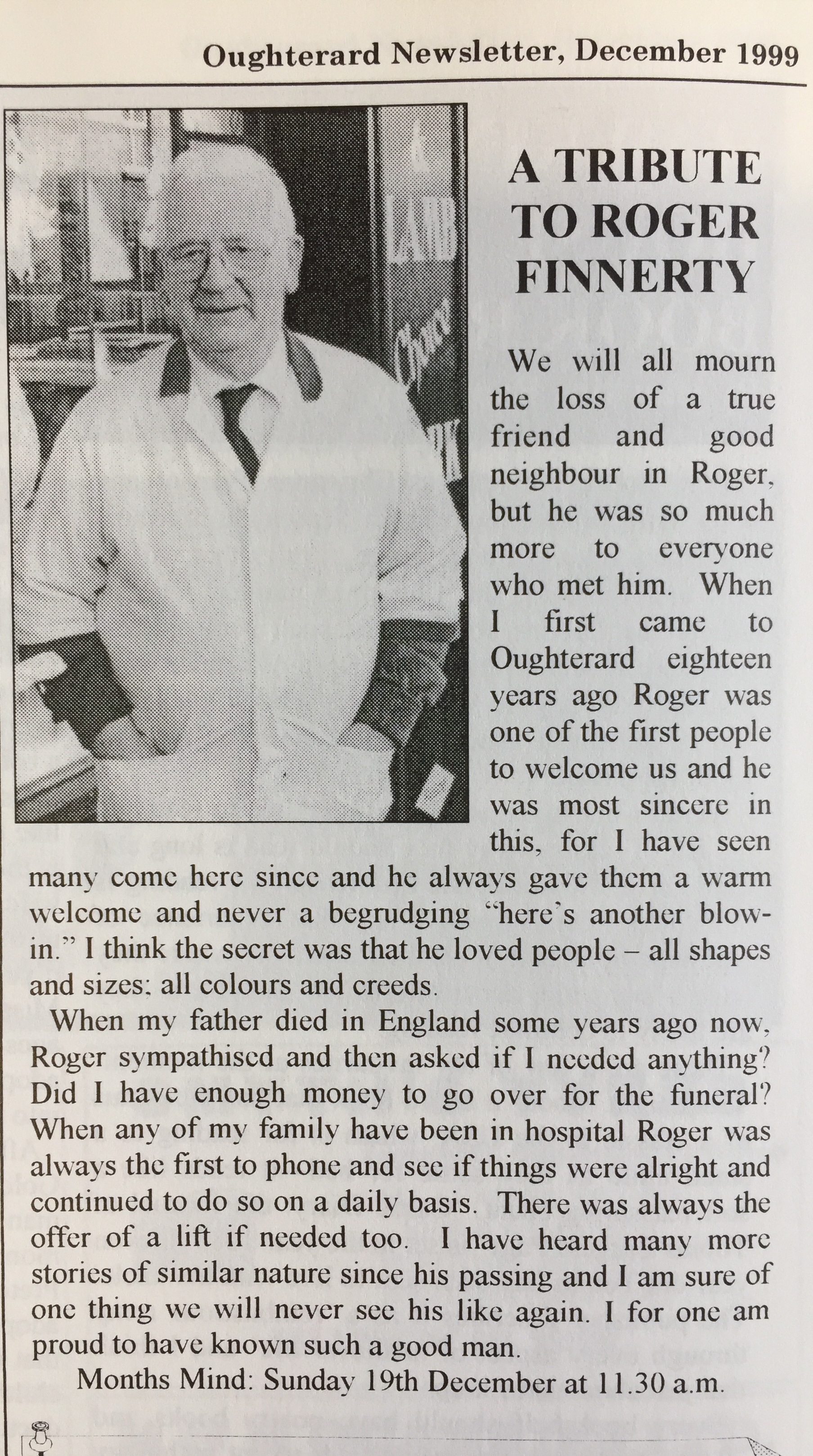 A Tribute to Roger Finnerty